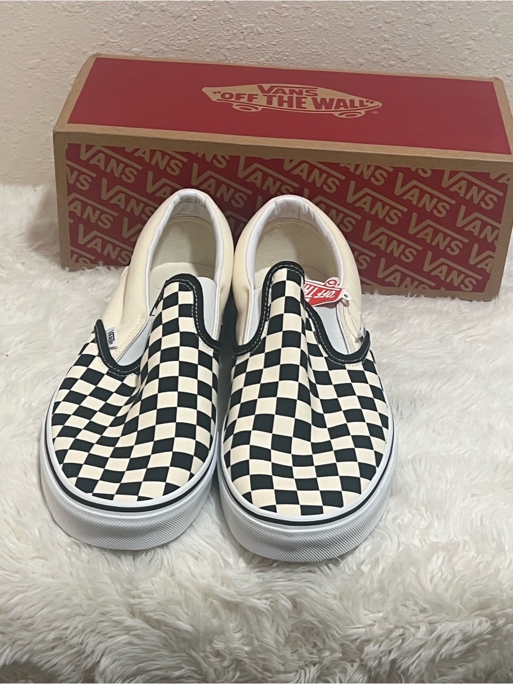 Vans Kids Slip-On Sneakers in Black and White Checkerboard